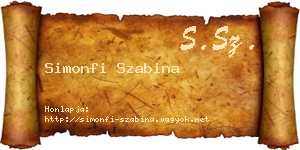 Simonfi Szabina névjegykártya